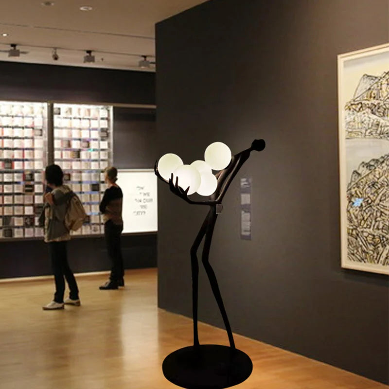 lampadaire postmoderne en résine et verre design élégant - vue 5 sur 9