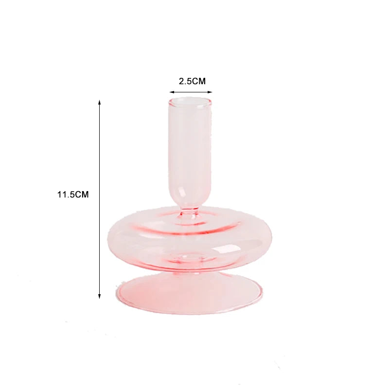 Nordic Glass candle holders, romantic Dinner home decoration, candlestick for birthday wedding, candle holder portavelas decor - vue 17 sur 31