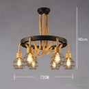 Vintage hemp rope pendant light for restaurant, café and bar