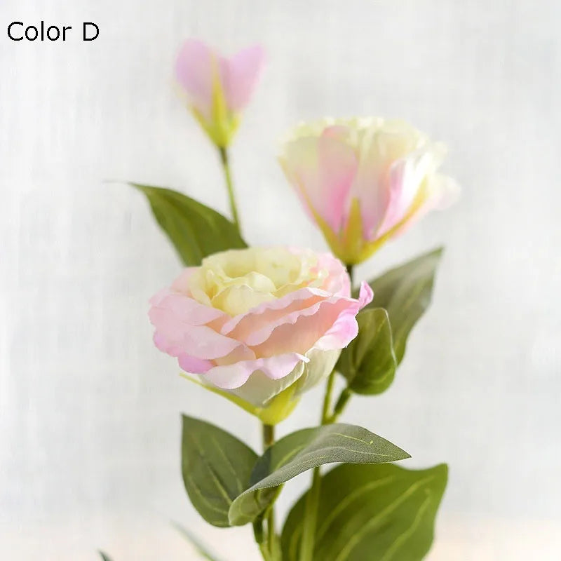 fleurs artificielles en gros décoration mariage eustoma soie 3 branches - vue 4 sur 11