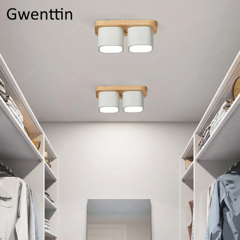 plafonnier moderne en bois et fer design nordique pour intérieur décoratif - vue 4 sur 18