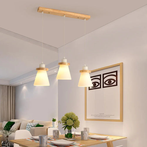 Minimalist Nordic chandelier 3 heads modern Japanese style - vue 2 sur 12