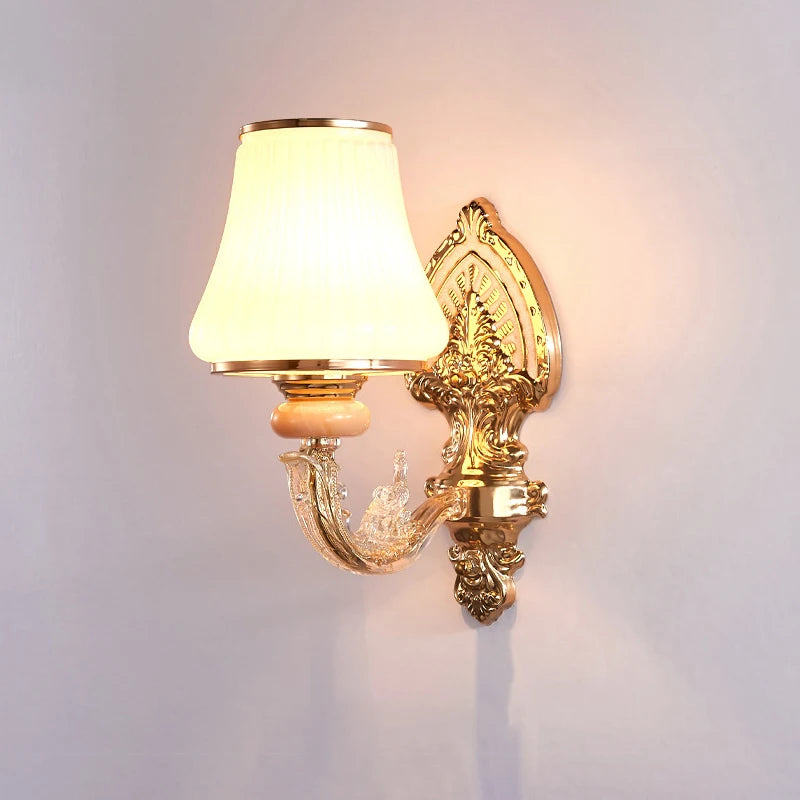 Applique murale led nordique européenne en verre doré pour décoration - vue 4 sur 10