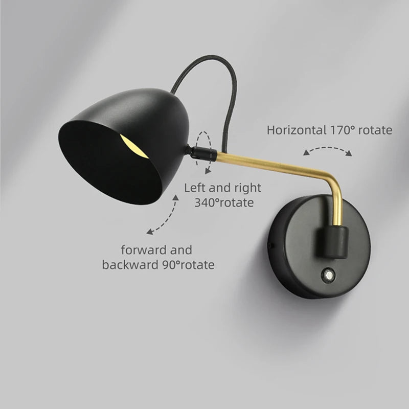 Aisilan LED applique murale à bras oscillant à intensité variable avec interrupteur tactile ajuster la luminosité applique murale pour chevet étude salon - vue 6 sur 8