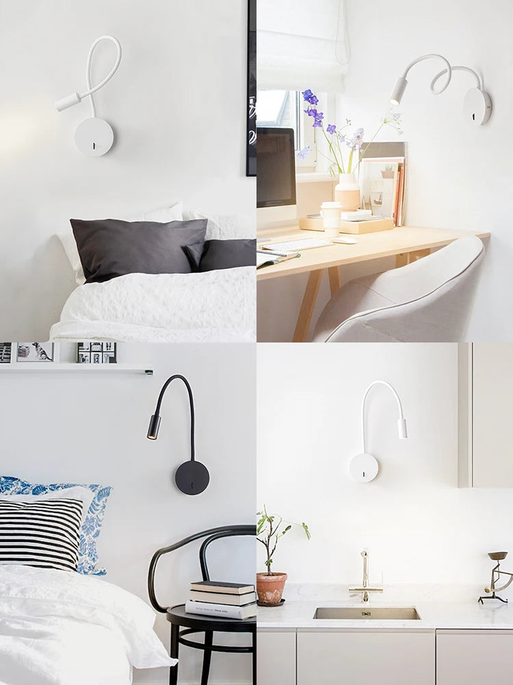 Applique murale led flexible avec interrupteur pour intérieur