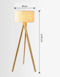 lampadaire nordique en bois massif avec interrupteur à pied lumineux