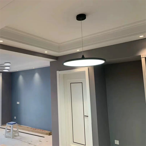 suspension lumières suspendus simple nordique led ronde luminaires en fer - vue 4 sur 7