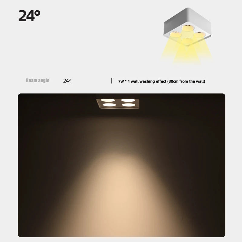 spot carré en surface anti-éblouissement cri élevé luminaire principal - vue 4 sur 4