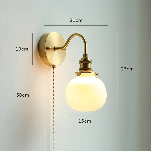 Éclairage LED verre salle bain nordique cuivre tirer interrupteur - vue 13 sur 23