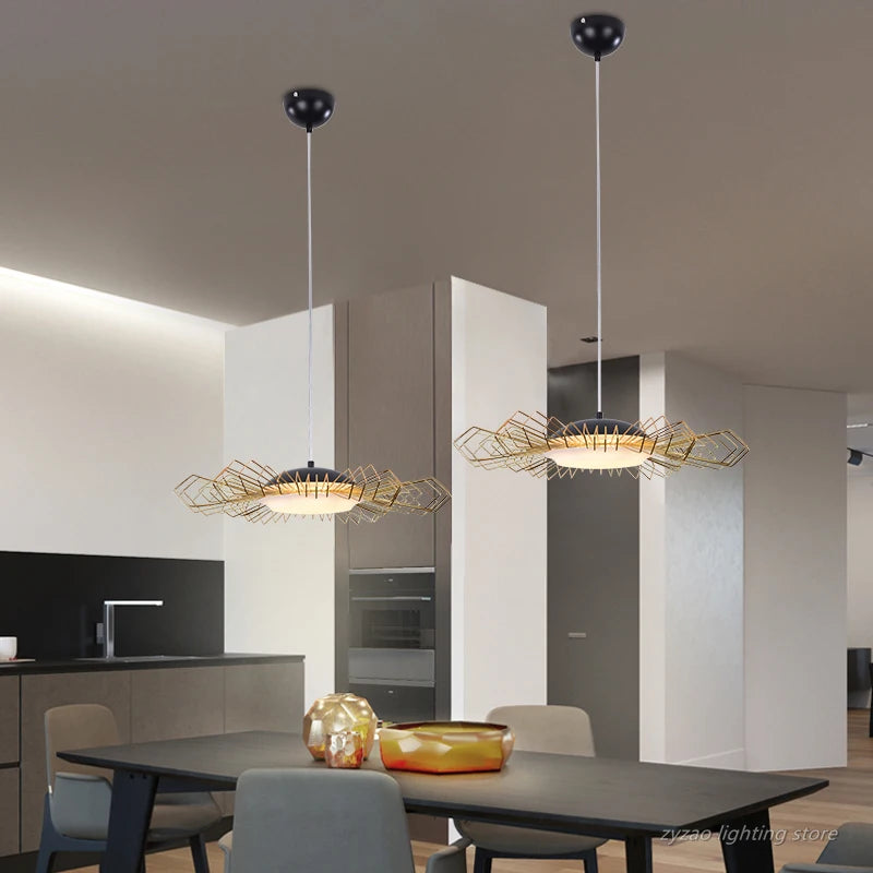 lustre en fer moderne pour décoration intérieure nordique - vue 6 sur 9