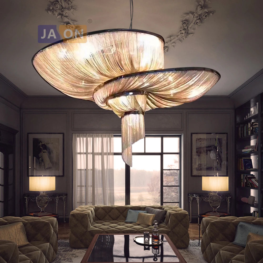suspension en aluminium à led style art deco vintage - vue 5 sur 5