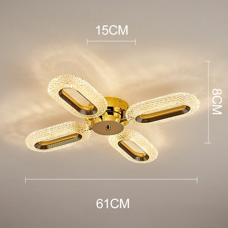 Plafonnier moderne LED en cristal ovale Marvona - vue 6 sur 9