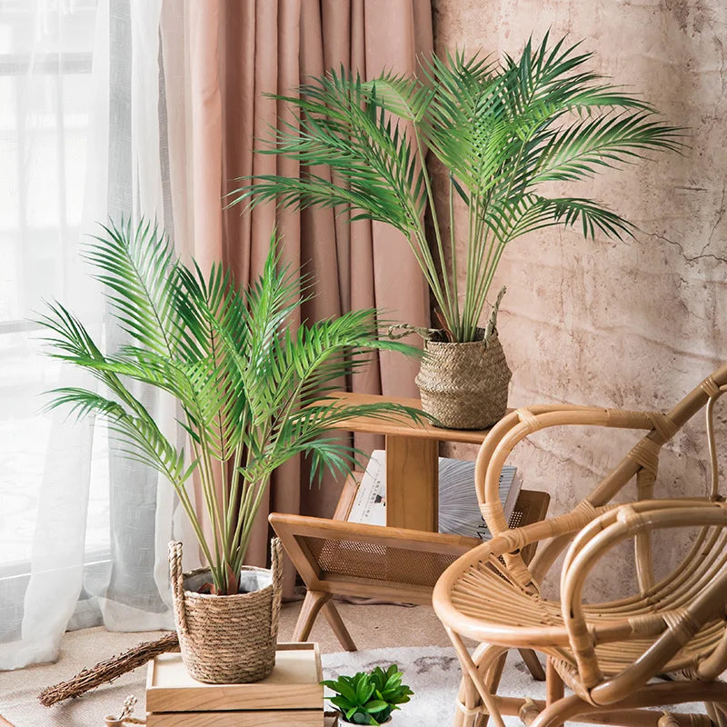lot de 2 grandes plantes artificielles palmier tropical pour décoration intérieure - vue 5 sur 14