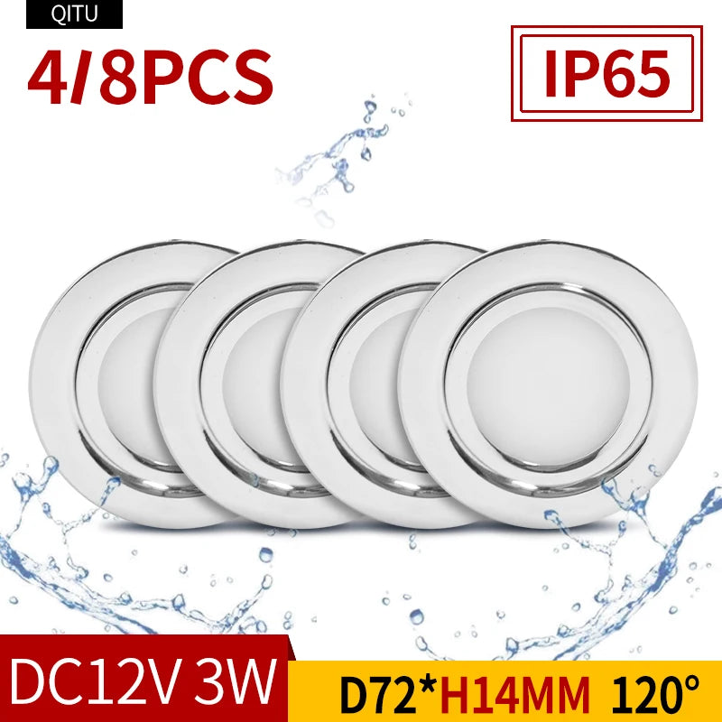 Stainless steel waterproof LED spotlight for outdoor and boat - vue 2 sur 8