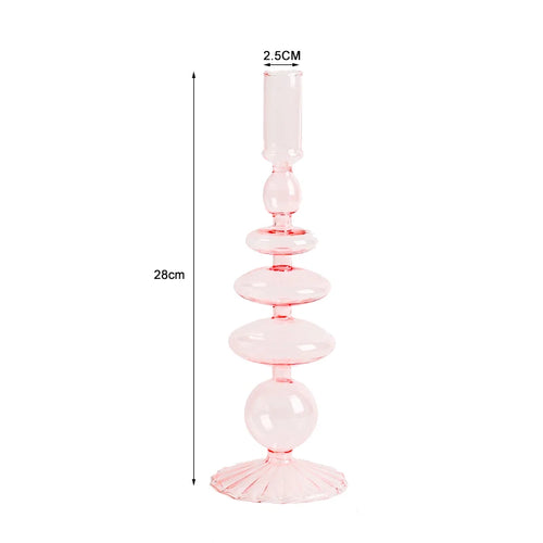 Nordic Glass candle holders, romantic Dinner home decoration, candlestick for birthday wedding, candle holder portavelas decor - vue 19 sur 31