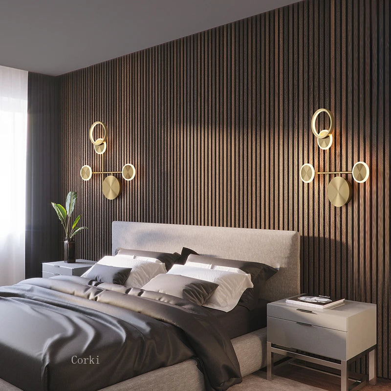 applique murale moderne à led rotative trois lumières tamisées - vue 3 sur 16