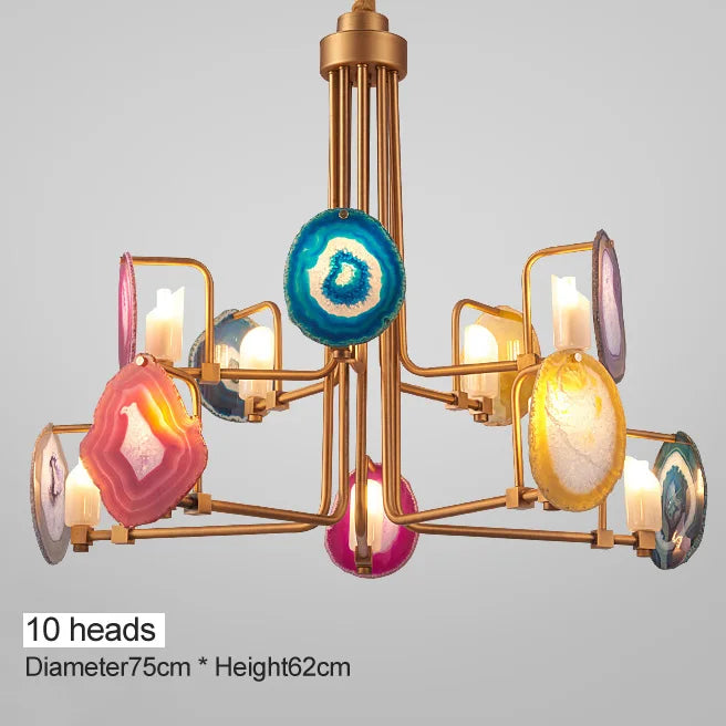 Two tier Nordic agate chandelier for minimalist restaurant