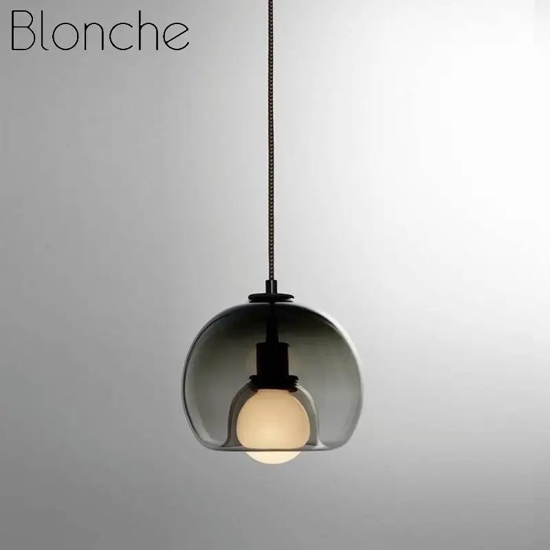 suspension en verre nordique créatif design moderne et élégant - vue 5 sur 7