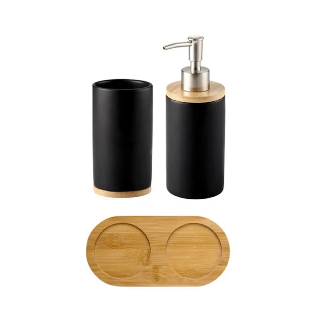 ensemble d'accessoires de salle de bain en céramique trois pièces design - vue 17 sur 21
