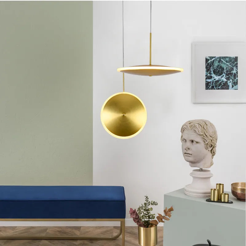 suspension led design nordique luxe métal linéaire pour intérieur - vue 6 sur 12