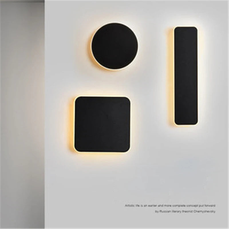 Applique murale LED lampe avec interrupteur tactile chambre chevet intérieur escalier luminaire carré et rectangle lumière 10W 12W 13W wandlamp - vue 4 sur 18