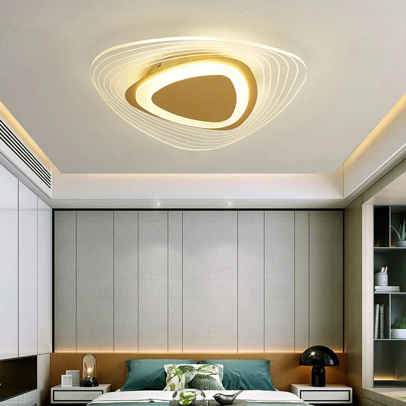 lustre led avec télécommande pour éclairage intérieur moderne - vue 3 sur 12