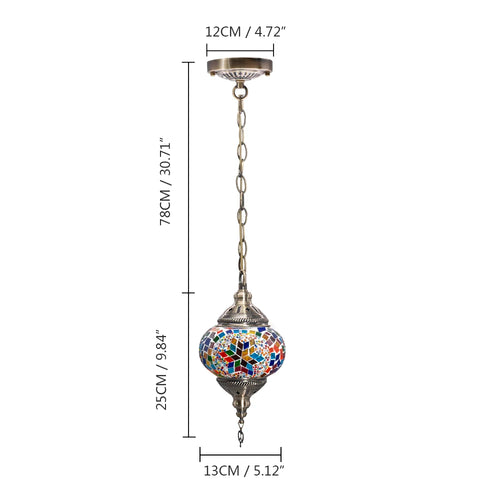 suspension turque en verre mosaïque artisanale décoration méditerranéenne - vue 26 sur 27