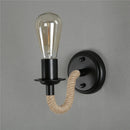 American vintage retro hemp rope wall light