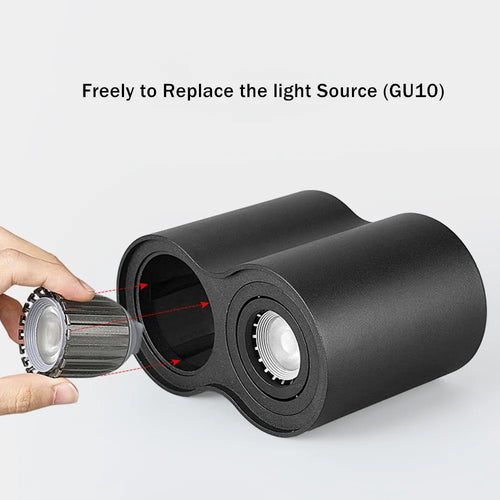 spot double tête led gu10 pour décoration et éclairage de maison - vue 3 sur 6