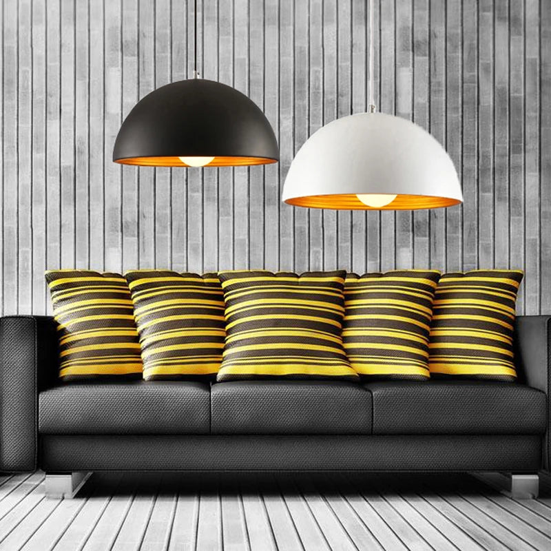 Suspension moderne demi-boule double couche