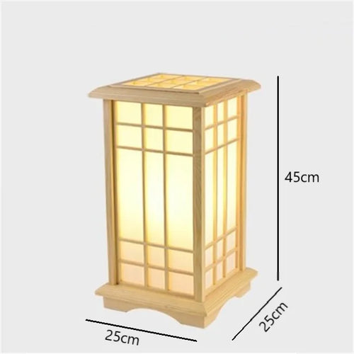 lampadaire carré en chêne massif style tatami japonais led - vue 9 sur 8