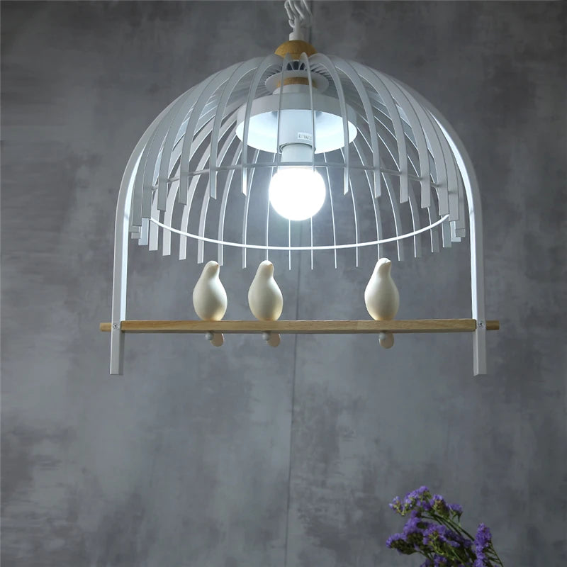suspension moderne en fer pour oiseaux et décoration intérieure - vue 6 sur 9