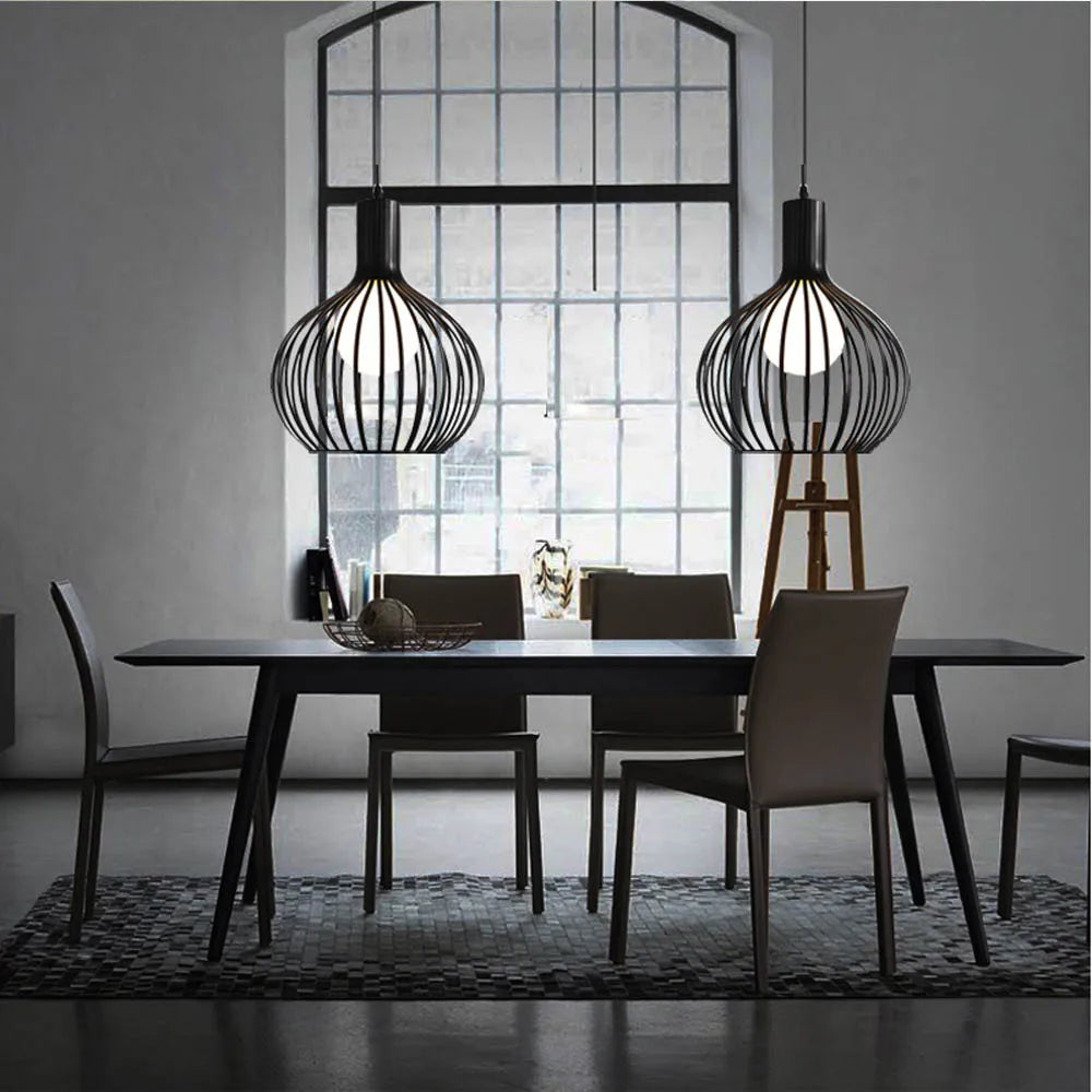 suspension rétro moderne en métal pour intérieur lumineux - vue 4 sur 7
