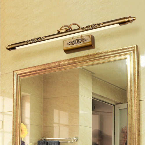 lampe miroir led europe sculptée bronze rétro éclairage photo rockable - vue 4 sur 6