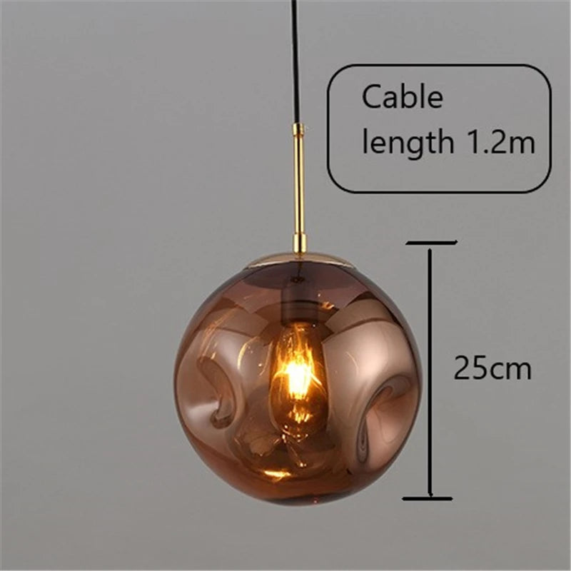 Nordic design colourful glass pendant light for interior decor - vue 10 sur 10
