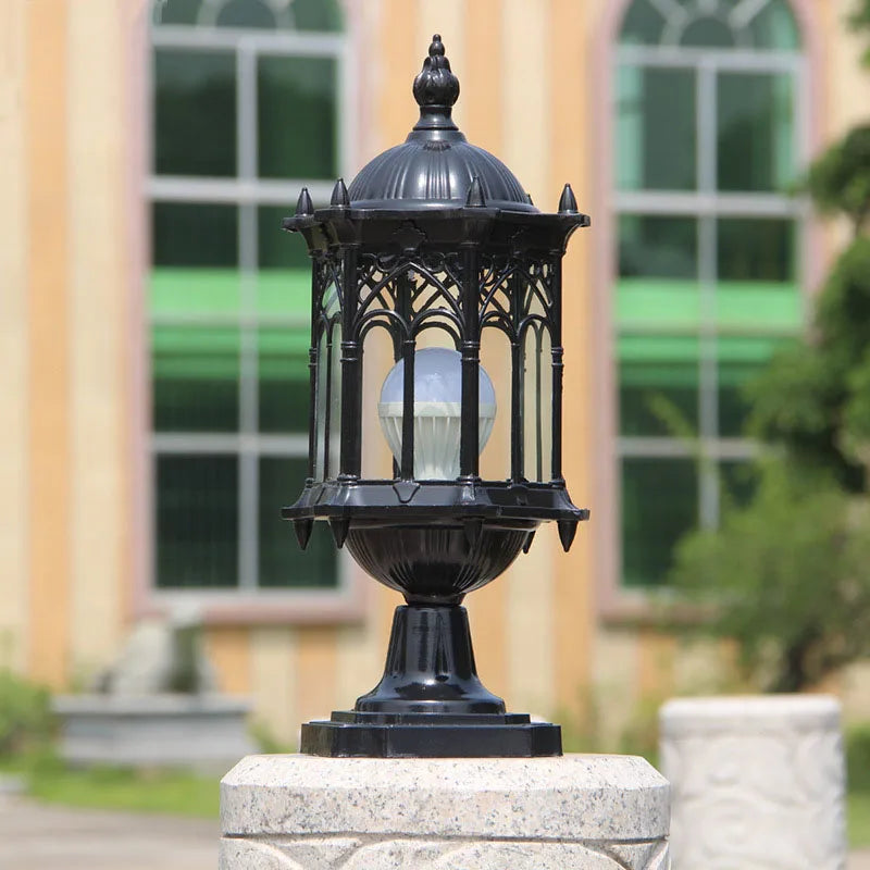 Retro outdoor pillar lamp for landscape lighting - vue 3 sur 8