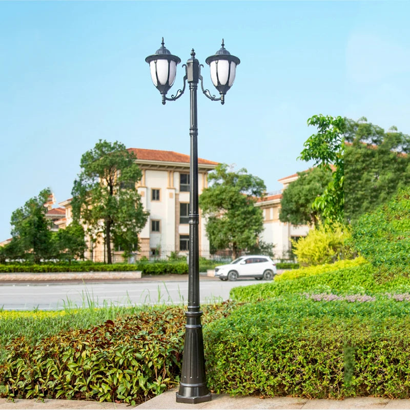 lampe de jardin européenne à quatre têtes étanche pour extérieur - vue 9 sur 12