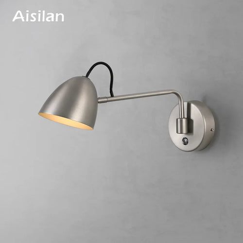 Applique murale led nickel interrupteur tactile réglable rotative