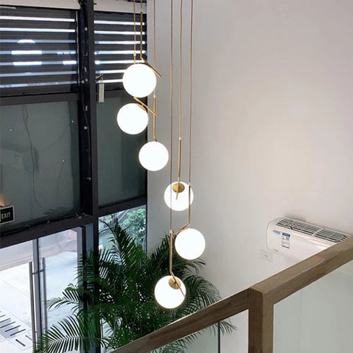 lustre moderne nordique en verre pour décoration intérieure - vue 3 sur 16