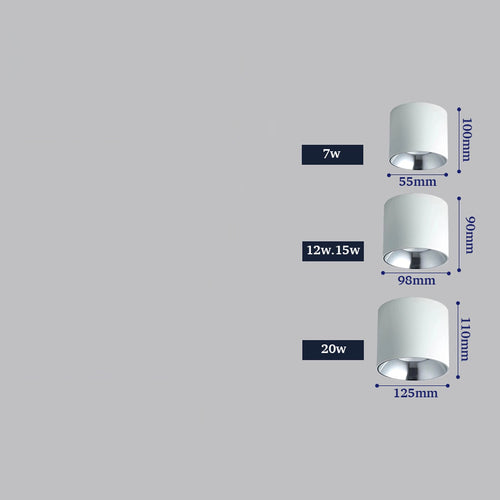 Spot LED moderne cylindrique en métal Chester