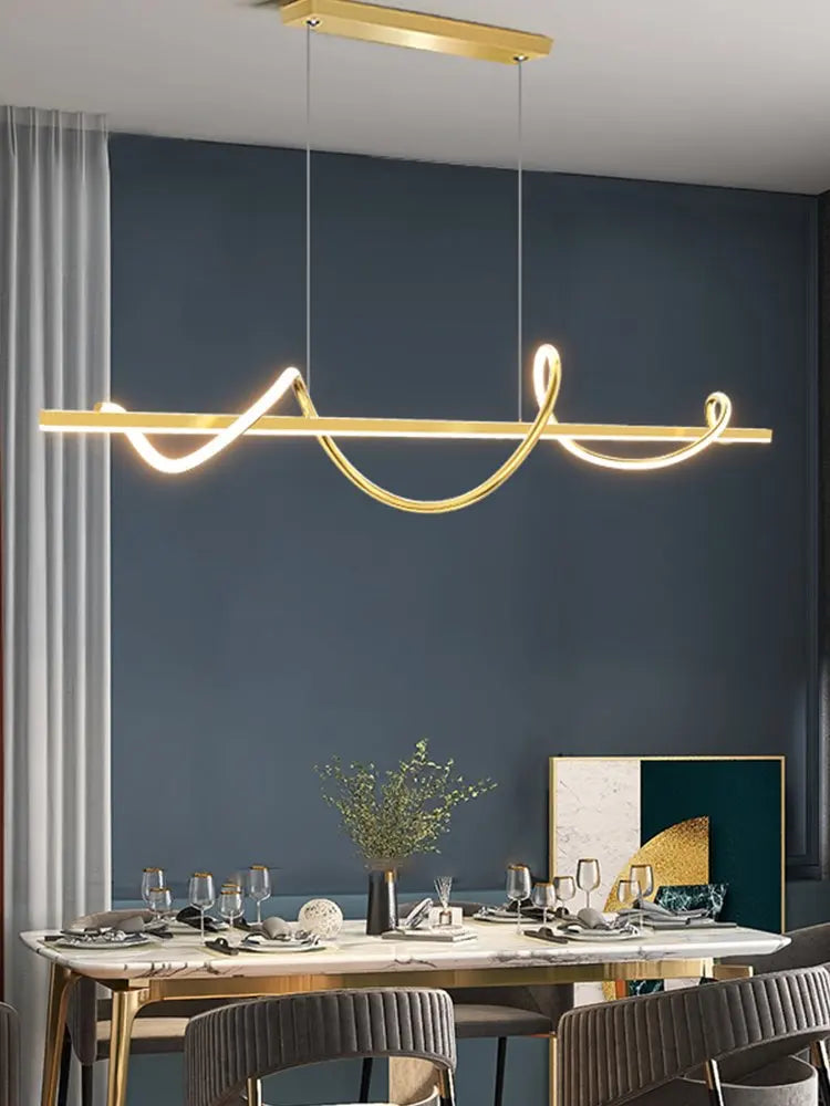 lustre nordique créatif simple irrégulier led pour restaurant