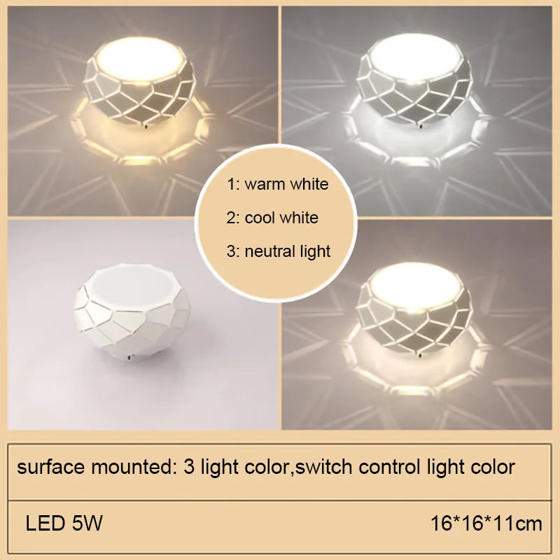 Plafonnier LED moderne simplicité 5W 12W - vue 8 sur 18