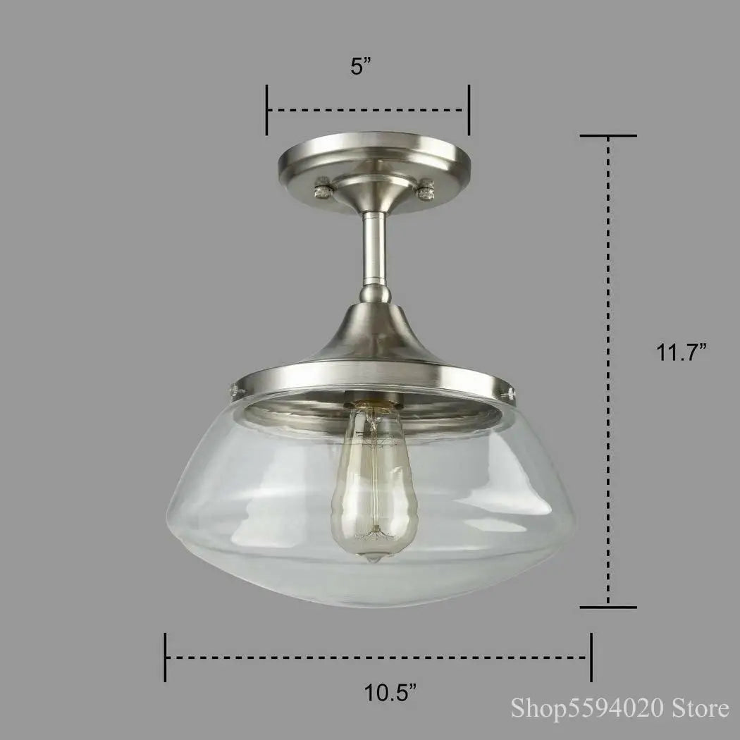 Lustre rétro-industriel lampe en cristal clair verre Transparent lumière salle à manger intérieur ménage chambre lustre plafond - vue 7 sur 8