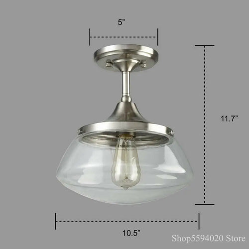 Lustre rétro-industriel lampe en cristal clair verre Transparent lumière salle à manger intérieur ménage chambre lustre plafond - vue 7 sur 8