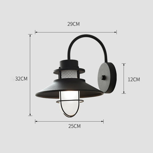 Applique extérieure IP54 étanche balcon terrasse entrée cour extérieur américain rétro mur jardin ferme éclairage - vue 9 sur 12