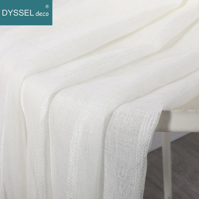 Voilage tulle rayé style européen léger pour salon