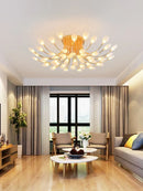 lampe nordique post-moderne luxueuse avec écran ouvert paon led