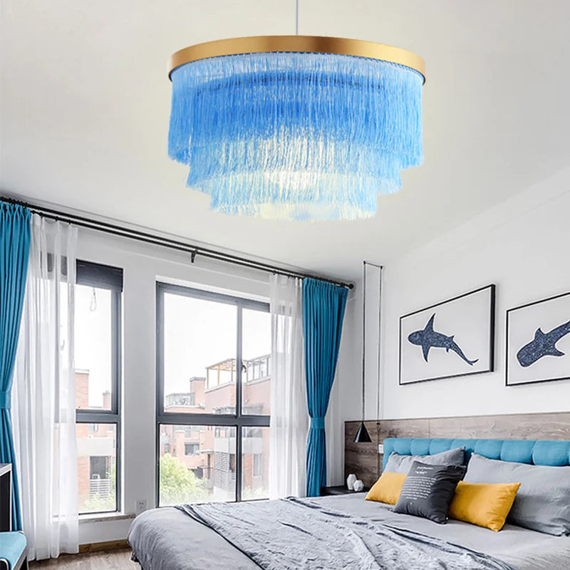 lustre romantique en fil de coton pour décoration intérieure - vue 5 sur 10