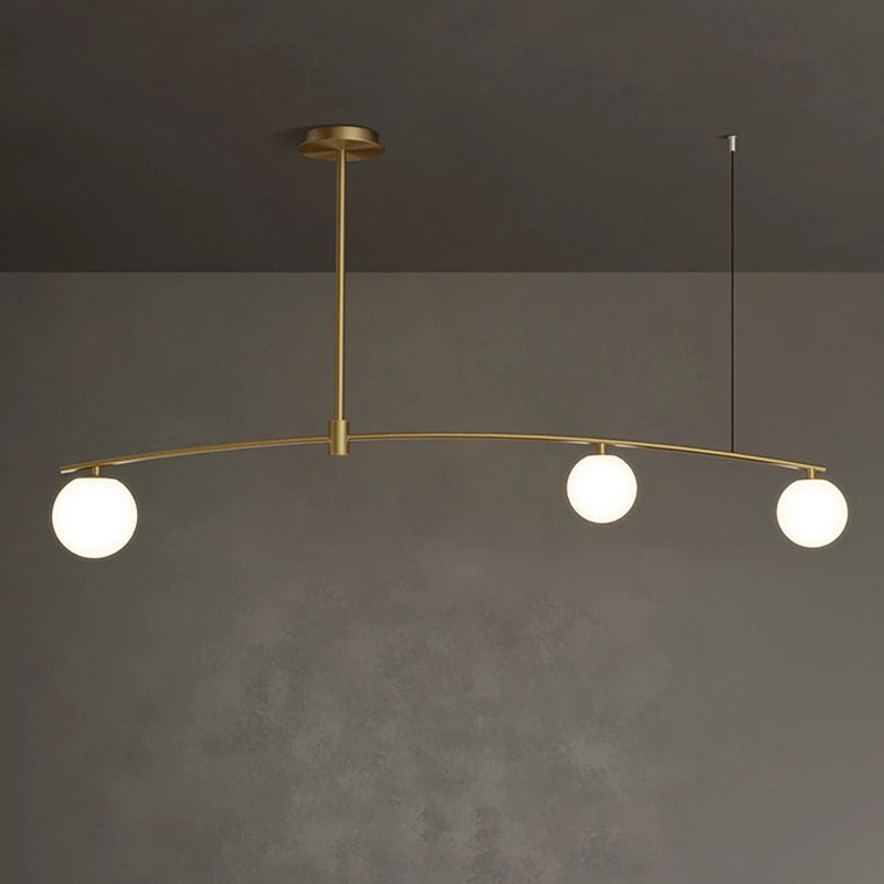 lustre moderne en métal et verre pour intérieur nordique - vue 6 sur 9