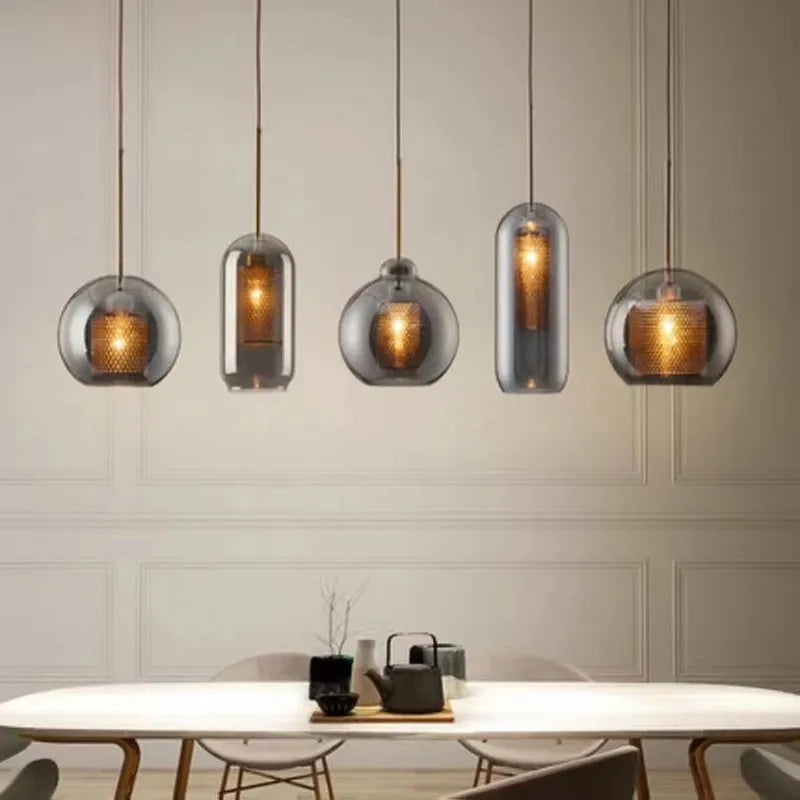 suspension moderne en verre pour décoration intérieure élégante - vue 3 sur 17